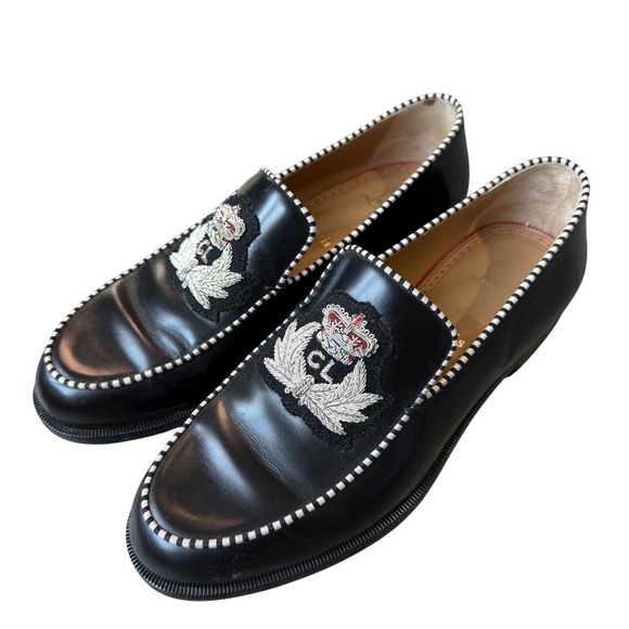 Christian Louboutin Shoes - Christian Louboutin Laperouza Crest Loafers Black 40 EU or US 9